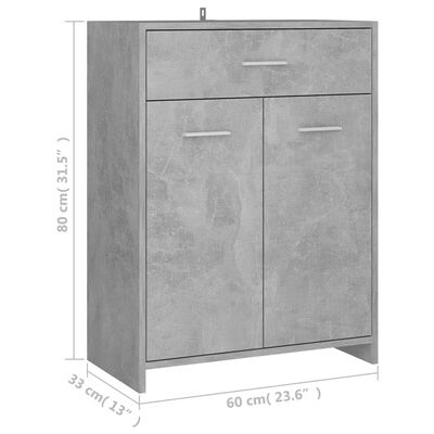 vidaXL 4-częściowy zestaw mebli łazienkowych, szarość betonu