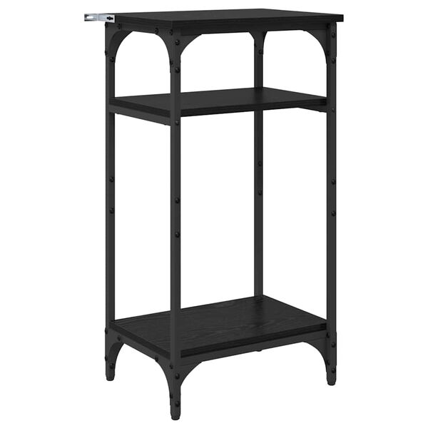 vidaXL Stolik boczny z p&oacute;łką Czarny Dąb 40 x 30 x 75 cm