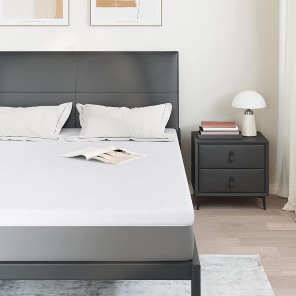 vidaXL Nakładka na materac Biały 140 x 200 cm Tkanina żakardowa