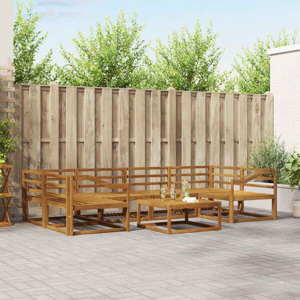 vidaXL Zestaw sof na zewnątrz 7 pcs Naturalny Lite Drewno Akacji