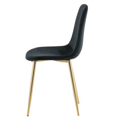 Venture Home Krzesła Polar, 2 szt., aksamitne, czarno-mosiężne