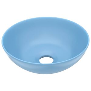 vidaXL Umywalka łazienkowa, ceramiczna, jasnoniebieska, okrągła