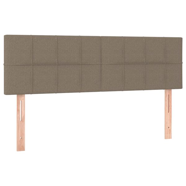 vidaXL Zagł&oacute;wki do ł&oacute;żka, 2 szt., taupe, 72x5x78/88 cm, tkanina