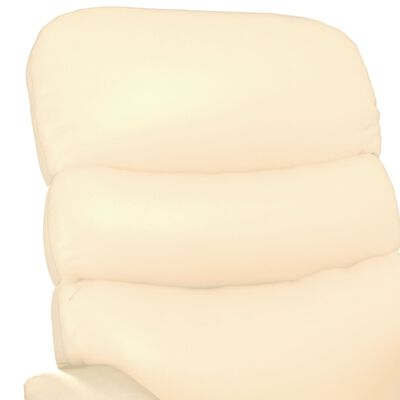 vidaXL Fotel rozkładany, kremowy, sztuczną skórą