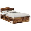 vidaXL Ramka ł&oacute;żka Stare drewno 135 x 190 cm Lite drewno sosnowe