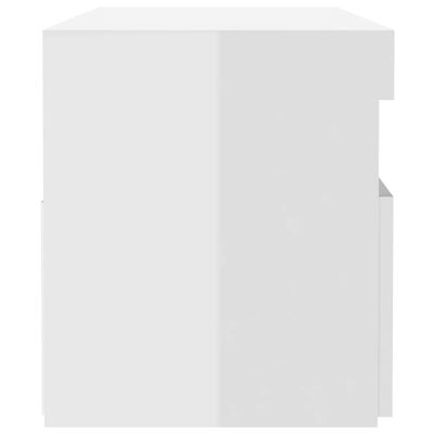 vidaXL Szafka nocna z LED, wysoki połysk, biała, 60x35x40 cm, płyta