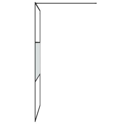 vidaXL Ścianka prysznicowa, czarna, 115x195 cm, półmrożone szkło ESG