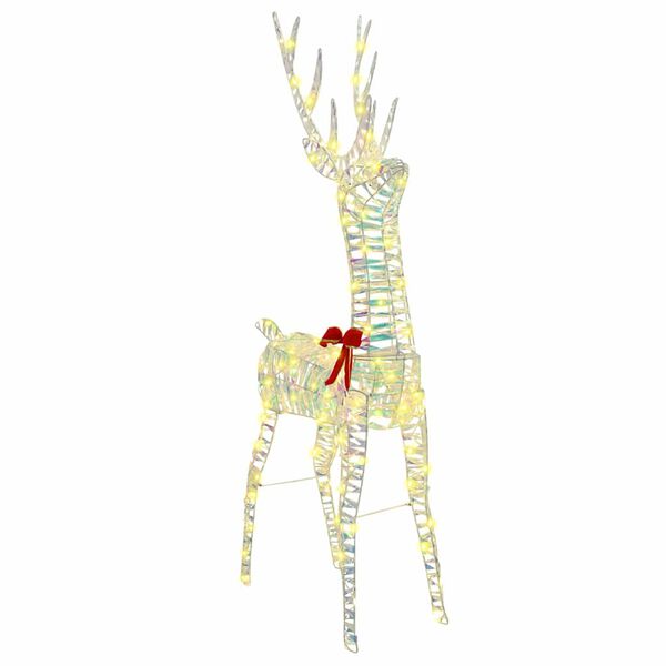 vidaXL 3D Renifer z 140 diodami LED Ciepła biel 128 cm PET