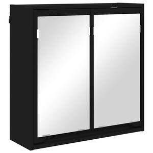 vidaXL Szafka z lustrem do łazienki z p&oacute;łką Czarny 60 x 20 x 60 cm