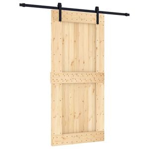 vidaXL Drzwi przesuwne Naturalny i czarny 95 x 210 cm
