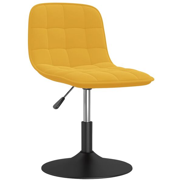 vidaXL Hoker, musztardowy, obity aksamitem