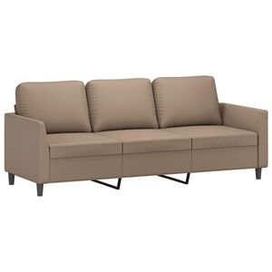 vidaXL 3-osobowa sofa, cappuccino, 180 cm, sztuczna sk&oacute;ra