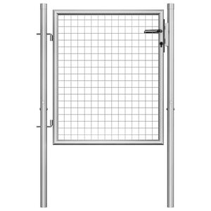 vidaXL Brama ogrodowa ocynkowana stal 105x75 cm srebrna