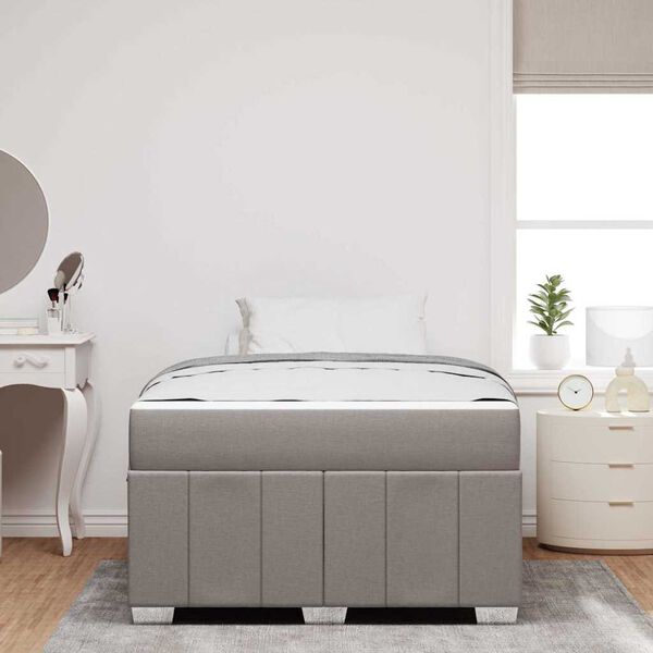 vidaXL Ramka ł&oacute;żka z materacem Ciemnoszary 120 x 200 cm tkanina