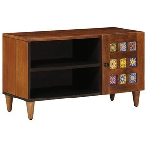 vidaXL Szafka pod telewizor z drzwiami orzech włoski 80 x 33 x 46 cm