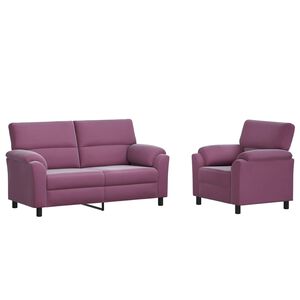 vidaXL Zestaw Sof 2 pcs Fioletowy Welur