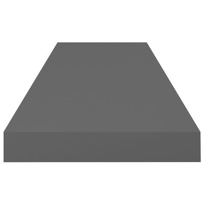 vidaXL Półka ścienna, wysoki połysk, szara, 80x23,5x3,8 cm, MDF
