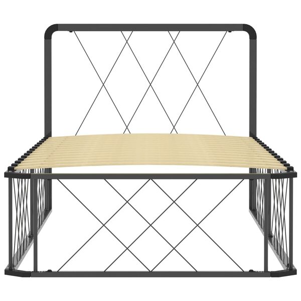 vidaXL Rama ł&oacute;żka, szara, metalowa, 90 x 200 cm