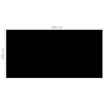 vidaXL Pokrywa na basen, czarna, 400 x 200 cm, PE