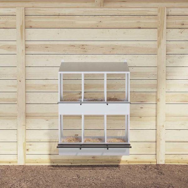 vidaXL Gniazdo dla kur z 6 przegrodami, ocynkowane