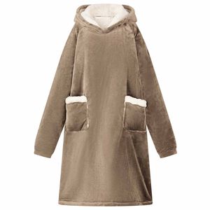 vidaXL Bluza-koc Camel L Fleece i Flanela