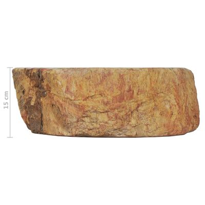vidaXL Umywalka, 45 x 35 x 15 cm, skamieniałe drewno, kremowa