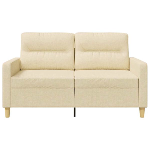 vidaXL 2-osobowa sofa, kremowa, 120 cm, tapicerowana tkaniną