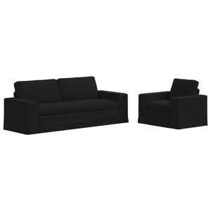 vidaXL Sofa 2 pcs Czarny