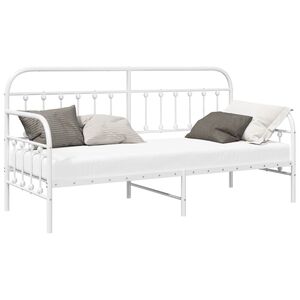 vidaXL Rama ł&oacute;żka dziennego Biały 80 x 200 cm Stal malowana proszkowo