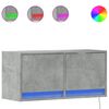 vidaXL Ścienna szafka TV z LED, szarość betonu, 80x31x35 cm