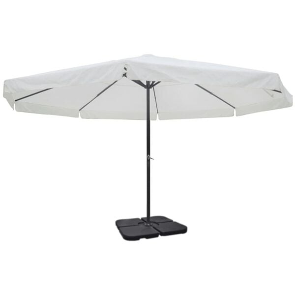vidaXL Parasol ogrodowy z przenośną, aluminiową podstawą, biały