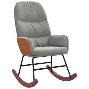 vidaXL Fotel bujany, jasnoszary, tapicerowany aksamitem