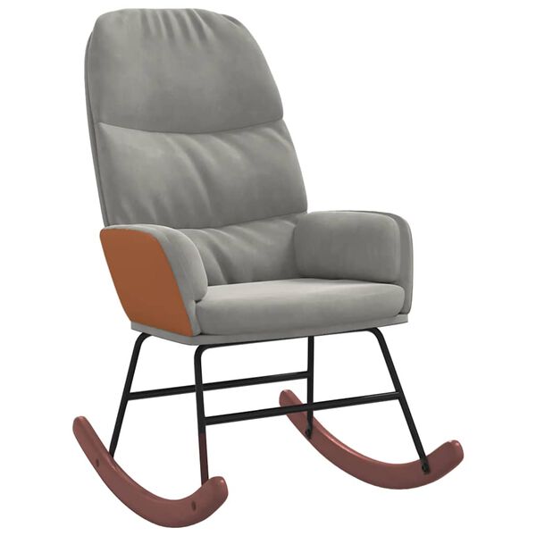 vidaXL Fotel bujany, jasnoszary, tapicerowany aksamitem