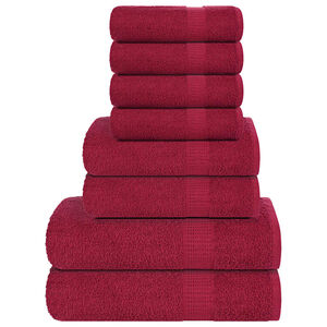 vidaXL 8-cz. zestaw ręcznik&oacute;w, FROGN, bordo, 360 g/m&sup2;