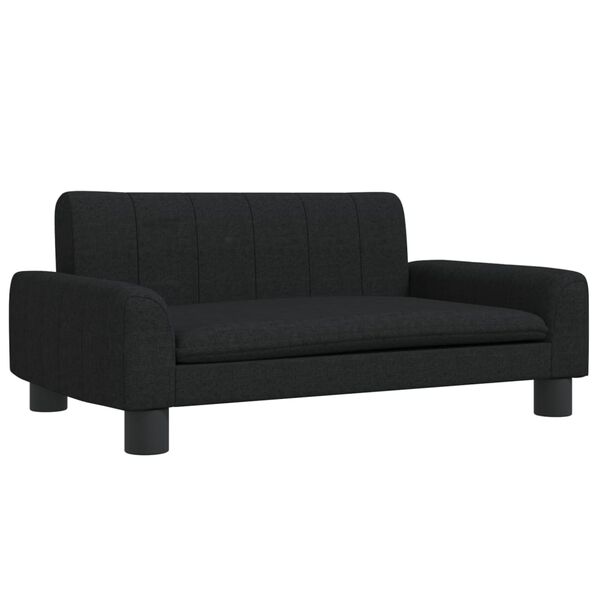 vidaXL Sofa dla dzieci, czarna, 70x45x30 cm, obita tkaniną