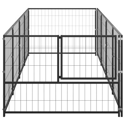 vidaXL Kojec dla psa, czarny, 4 m², stalowy