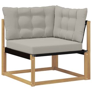 vidaXL Sofa narożna na zewnątrz Drewno akacji i tekstylen Biały