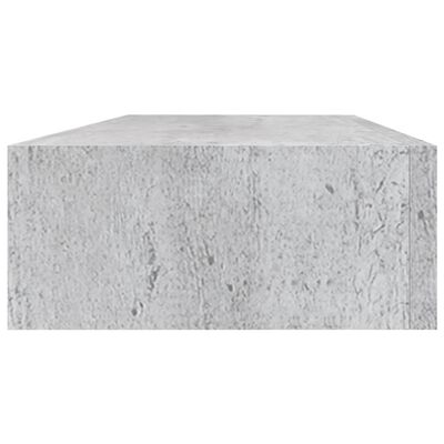 vidaXL Półka ścienna z szufladą, szarość betonu, 60 x 23,5 x 10 cm, MDF