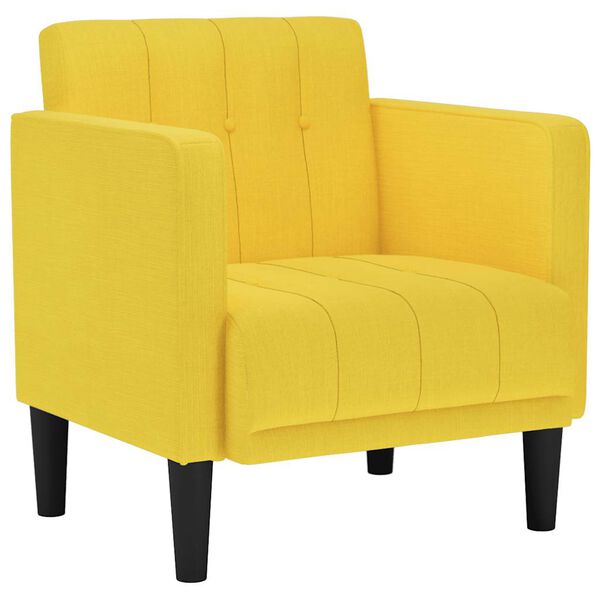 vidaXL Sofa Fotel z Podłokietnikami Jasnoż&oacute;łty 53 cm Tkanina