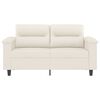 vidaXL 2-osobowa sofa, kremowy, 120 cm, sztuczna sk&oacute;ra