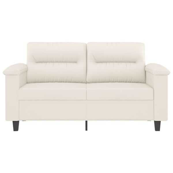 vidaXL 2-osobowa sofa, kremowy, 120 cm, sztuczna sk&oacute;ra