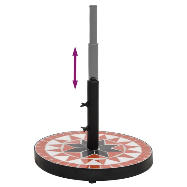 vidaXL Okrągła podstawa pod parasol, terakotowo-biała, 12 kg