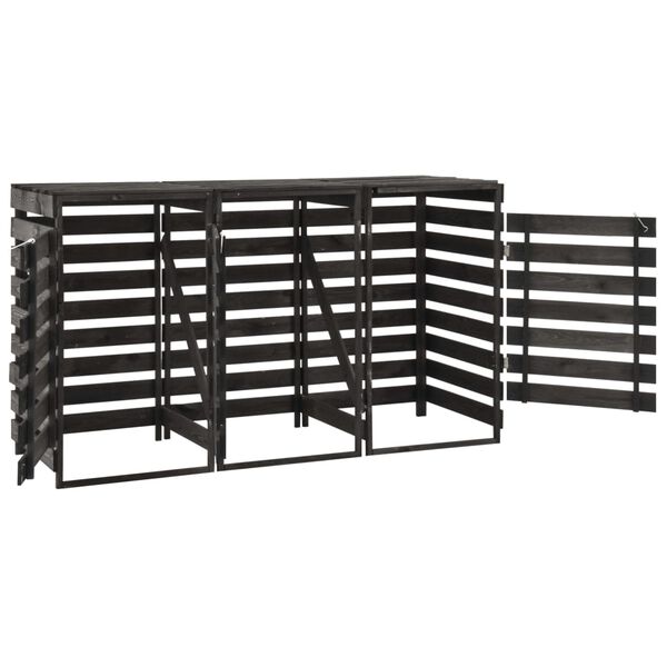 vidaXL Osłona na 3 kosze na śmieci, 210x75x121 cm, malowana sosna