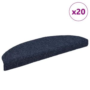 vidaXL Maty na schody samoprzylepne 20 szt. 65x21x4 cm niebieskie p&oacute;łokrągłe duże