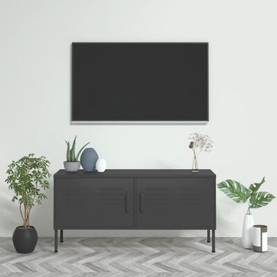 vidaXL Szafka pod telewizor, antracytowa, 105x35x50 cm, stalowa