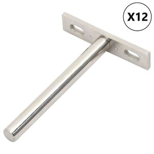 vidaXL Wsporniki p&oacute;łek pływających, 12 szt., &Oslash;10x100 mm, stal węglowa