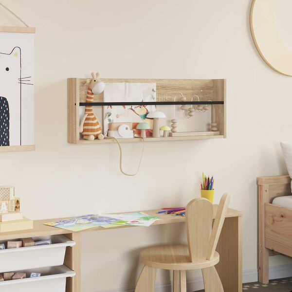 vidaXL Regał na gazety z p&oacute;łką Dąb Sonoma 80 x 12 x 30 cm