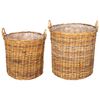 vidaXL Kosz na rośliny z przechowywaniem 2 pcs Brązowy Rattan Lacak
