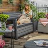 Keter 2-osobowa ławka ogrodowa ze schowkiem Hudson, 227 L, szara