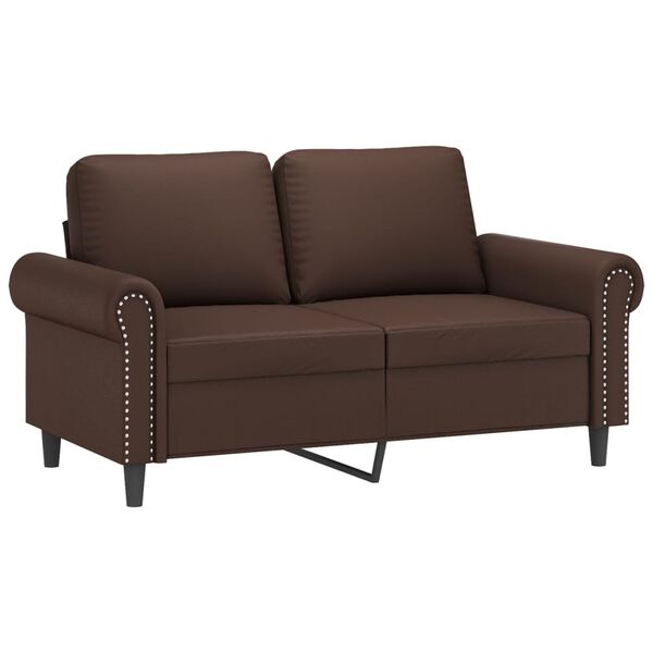 vidaXL 2-osobowa sofa, brązowa, 120 cm, obita sztuczną sk&oacute;rą
